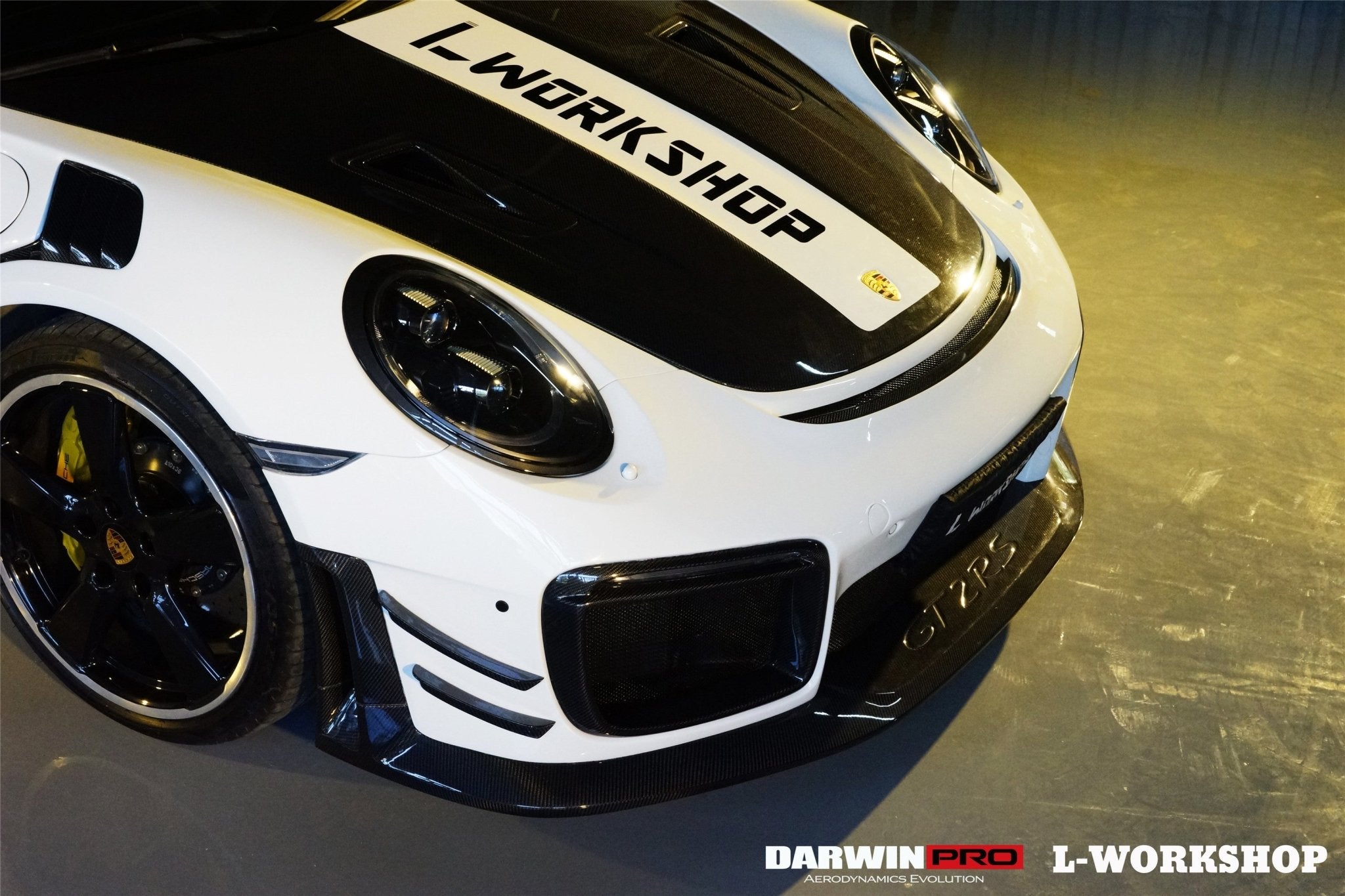 2013 - 2019 Porsche 911 991 Turbo S GT2RS Style Partial Carbon Fiber Front Bumper and Fender